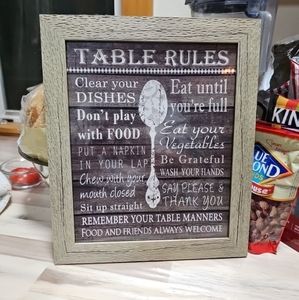 Table Rules (kitchen) Wall Plaque